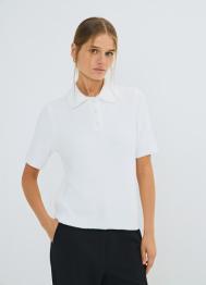 Джемпер из пушистой пряжи с коротким рукавом, Белый OSTIN