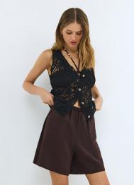 Шорты из модала с эластичным поясом, Коричневый OSTIN