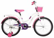 Велосипед  20" TETRIS белый, тормоз нож, крылья цвет, багажник, корзина Novatrack