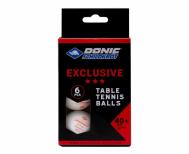 Мячики для н/тенниса DONIC EXCLUSIVE 3* 40+, 6 штук, белый, 608530E Donic-Schildkrоt