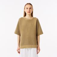 Женский вязаная футболка  Oversize с коротким рукавом Lacoste