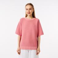 Женский вязаная футболка  Oversize с коротким рукавом Lacoste