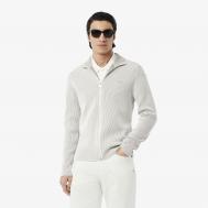Мужской ребристый свитер на застежке  с высоким воротником Lacoste