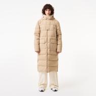 Женский длинный пуховик  с высоким воротом Lacoste