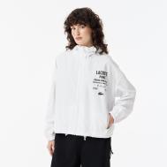 Женская укороченная куртка  на молнии с капюшоном Lacoste