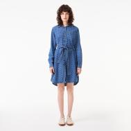 Женское хлопковое платье  с поясом на пуговицах Lacoste