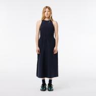 Женское платье-миди  с вырезом и эластичным поясом Lacoste