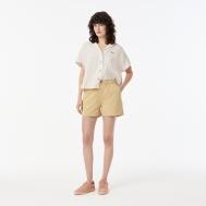 Женские короткие однотонные шорты Lacoste