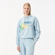 Женская короткая толстовка  с капюшоном Lacoste