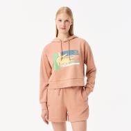 Женская короткая толстовка  с капюшоном Lacoste