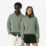 Хлопковый свитшот  Unisex Loose Fit из плотного флиса с застежкой-молнией на воротнике Lacoste