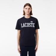 Мужская Футболка  из хлопка с контрастным значком Lacoste