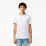 Мужская Футболка  с воротником в полоску из эластичного хлопка Lacoste