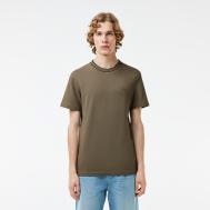 Мужская Футболка  с воротником в полоску из эластичного хлопка Lacoste
