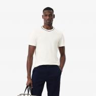 Мужская Футболка  с воротником в полоску из эластичного хлопка Lacoste