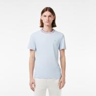 Мужская Футболка  с воротником в полоску из эластичного хлопка Lacoste
