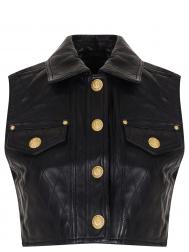 Жилет кожаный Balmain