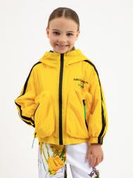 Ветровка-бомбер яркая с крупными объемными карманами желтая для девочек  (116) Gulliver