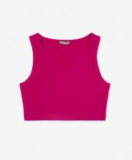 Майка прилегающего силуэта цвета фуксии для девочек  (158) Gulliver