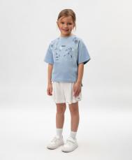 Шорты для девочки текстильные с карманами-карго белые Gulliver