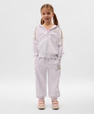 Брюки-джоггеры для девочки из футера белые Gulliver