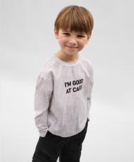 Лонгслив для мальчика с принтом серый Gulliver