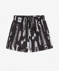 Плавательные шорты для мальчика с принтом черные Gulliver