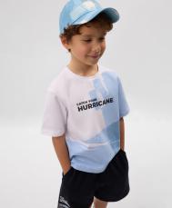 Футболка с коротким рукавом для мальчика с принтом белая  (134) Gulliver