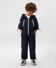 Комбинезон для мальчика текстильный с карманами-карго синий  (110) Gulliver