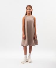 Сарафан миди детский коричневый трапециевидного силуэта Gulliver