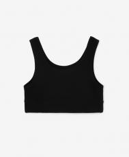 Топ детский укороченный из риба черный  (164) Gulliver