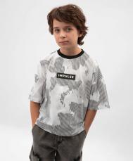 Футболка с коротким рукавом для мальчика с принтом оверсайз  (158) Gulliver