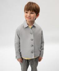 Ветровка для мальчика серая из меланжевого льна  (152) Roberto Moretti