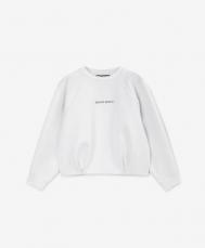 Белый свитшот для девочки с принтом трикотажный  (122) Roberto Moretti