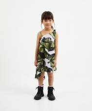 Платье для девочки ассиметричное с рисунком мультицвет  (128) Gulliver