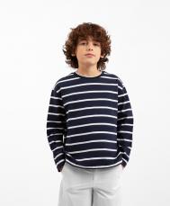 Лонгслив для мальчика в полоску с налокотниками мультицвет  (140) Gulliver