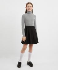 Юбка в крупную складку чёрная для девочки  (152) Gulliver