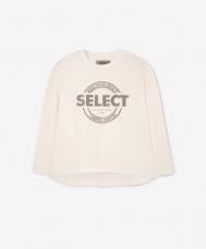 Лонгслив трикотажный с декором молочный для девочки  Select (152) Gulliver