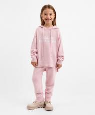 Брюки-джоггеры вязаные розовые для девочки  (128) Gulliver