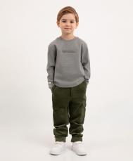 Брюки из вельвета с карманами карго зелёные для мальчика Roberto Moretti