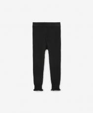 Рейтузы вязаные для девочки с поясом на резинке черные  (128) Gulliver