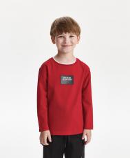 Лонгслив для мальчика свободной формы с принтом красный  (98) Gulliver