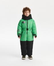 Комбинезон зимний для мальчика на искусственном пуху зеленый  (128) Gulliver