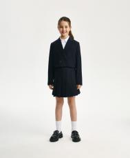 Юбка в складку для девочки синяя  (128) Gulliver