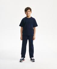 Футболка с коротким рукавом для мальчика из мерсеризированного интерлока синяя Gulliver