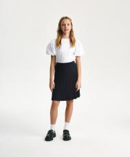 Блузка для девочки трикотажная с объемными короткими рукавами белая  (122) Gulliver