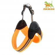 Шлейка супермягкая со светоотражающей прошивкой, обхват 48-54 см, оранжевая Пижон