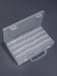 Органайзер для хранения мелочей, 64 баночки, 13×22×5 см, с наклейками, прозрачный Арт Узор