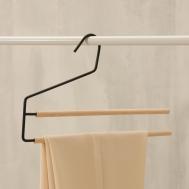 Вешалка для брюк и юбок  wood, 36×21.5×1.1 см, многоуровневая, черная SAVANNA