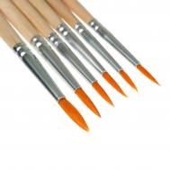 Набор кистей нейлон 6 штук: №1, 2, 3, 4, 5, 6, круглые Calligrata